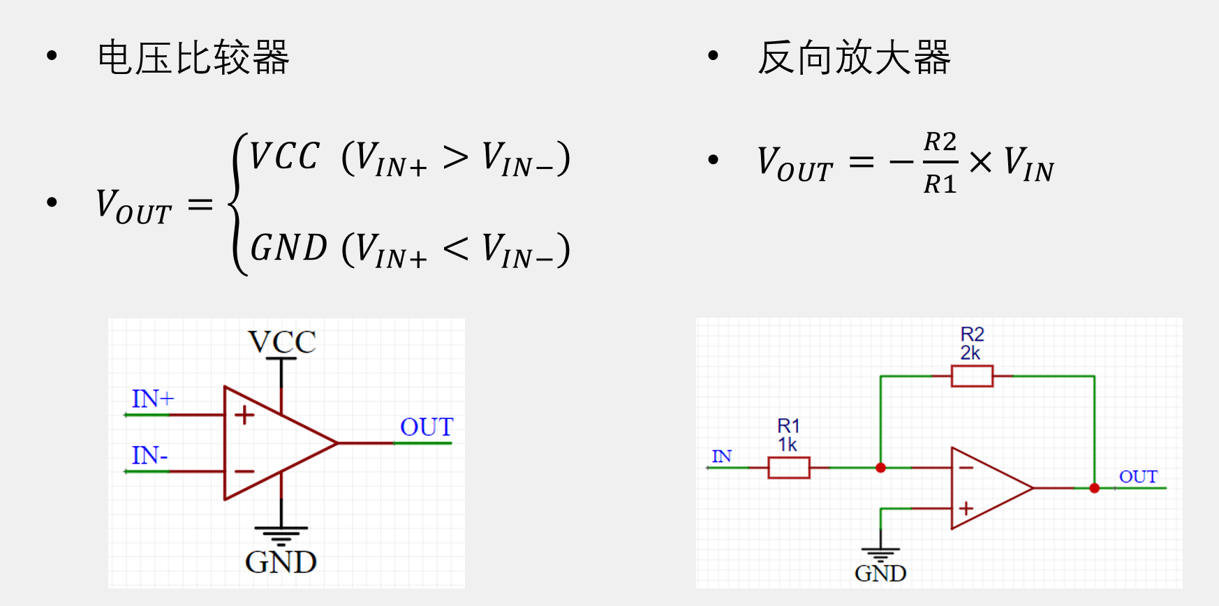 电压比较和反向放大器