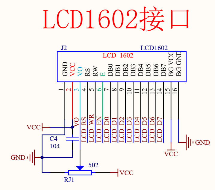 LCD1602引脚